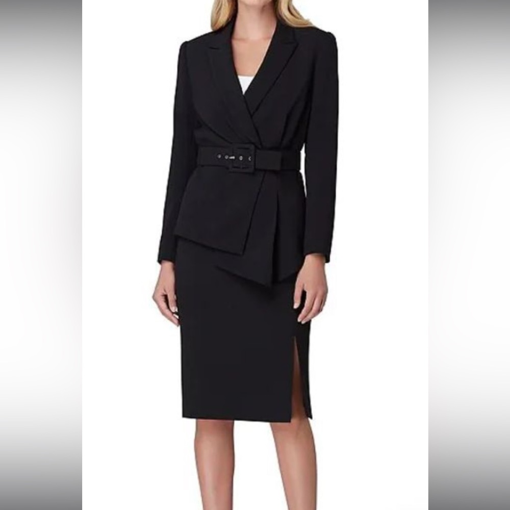 Tahari 14 Asymmetrical Skirt Suit